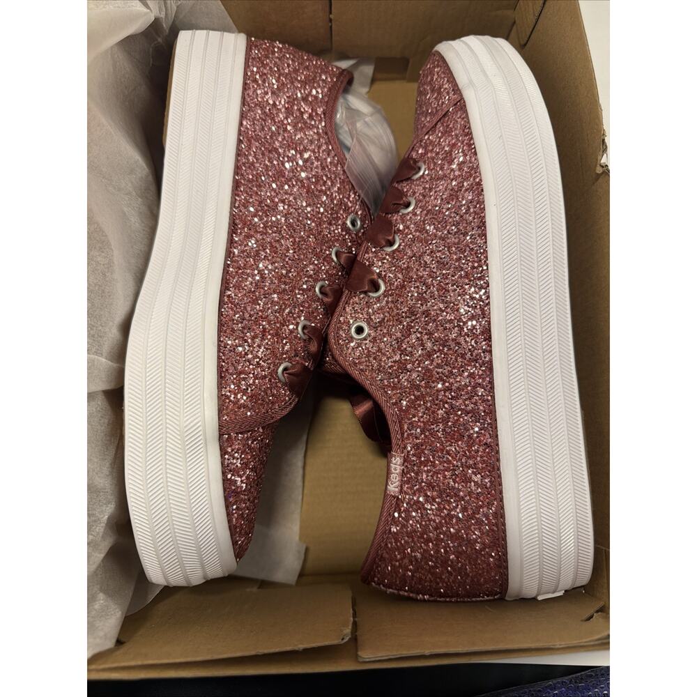 Keds Triple Up Glitter Celebration Pink 5.5 Women Wide Width
